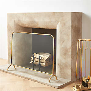 Designer Decor - Firescreen Large Brass Fireplace Modern – BSEID