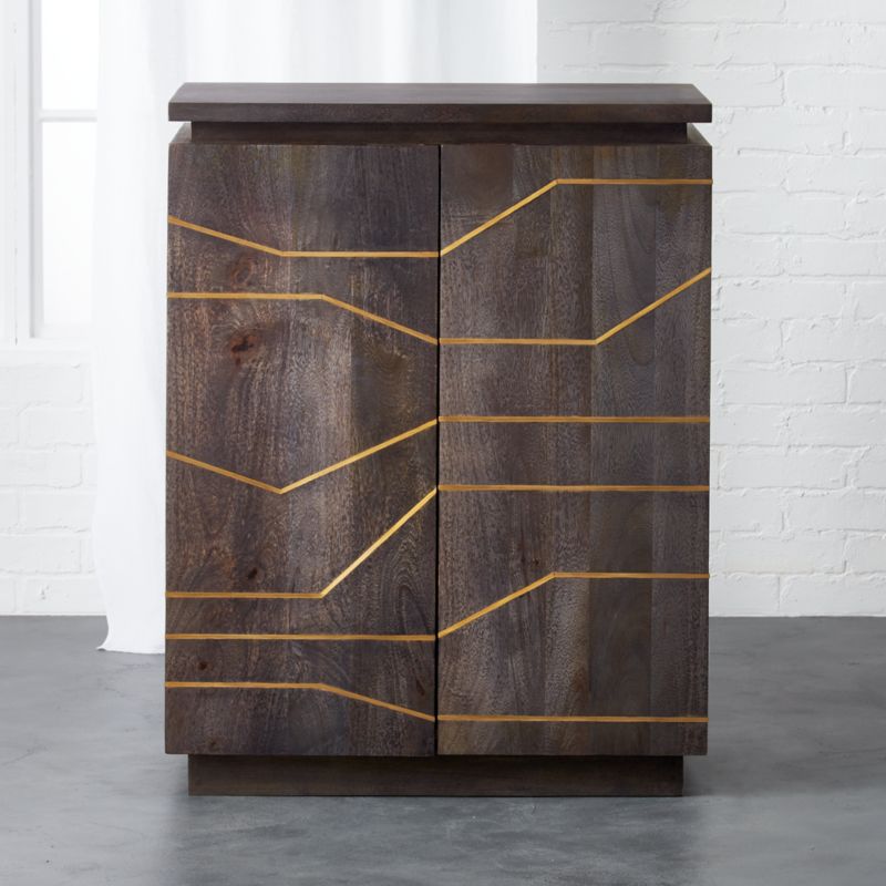 brass inlay cabinet + Reviews | CB2