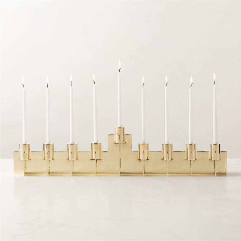 Brass Hanukkah Menorah - image 2 of 6