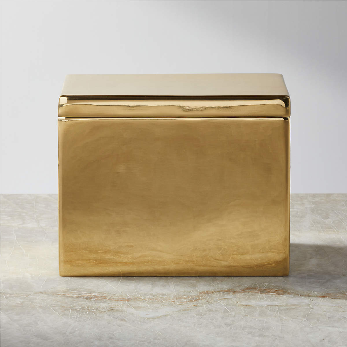 Polished Brass Recipe Box | CB2