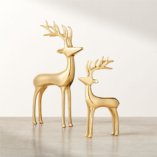 Brass Holiday Reindeer Decoration