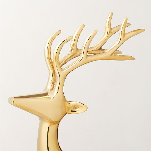 Brass Holiday Reindeer Decoration 8"