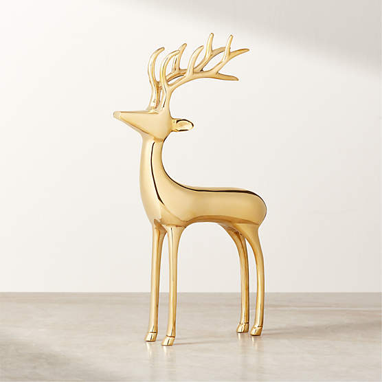 Brass Holiday Reindeer Decoration 12"