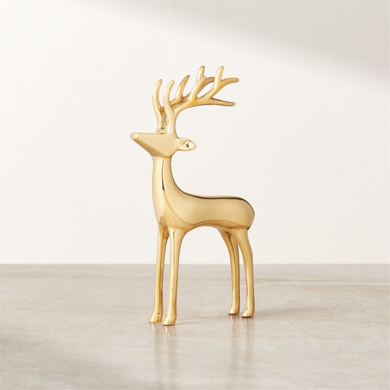 Viewing product image Brass Holiday Reindeer Decoration 8" - image 1 of 7