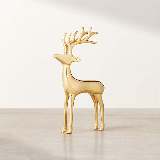 Brass Holiday Reindeer Decoration 8"