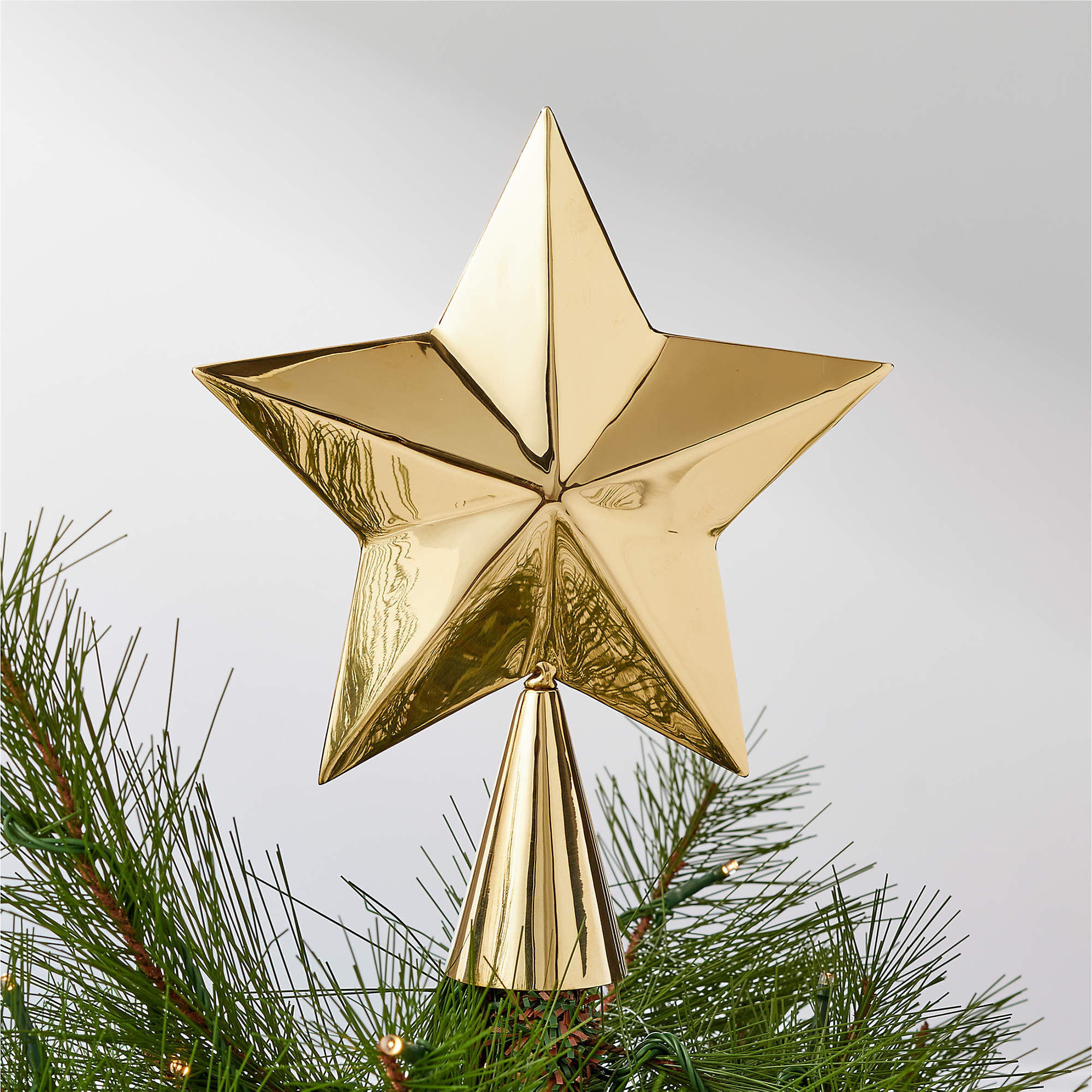 Brass Star Christmas Tree Topper CB2