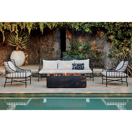 Breton 83" Black Metal Outdoor Sofa