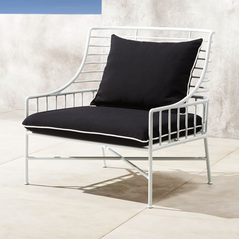 Black And White Chairs Cb2 Breton White Metal Chair