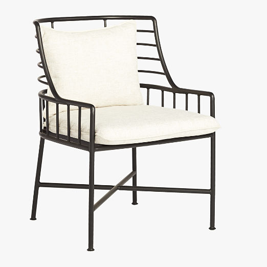 Breton Matte Black Metal Outdoor Dining Chair