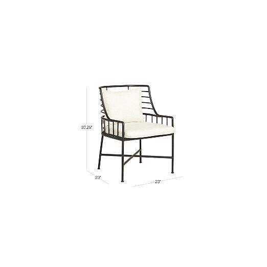 Breton Black Metal Dining Armchair Set of 4