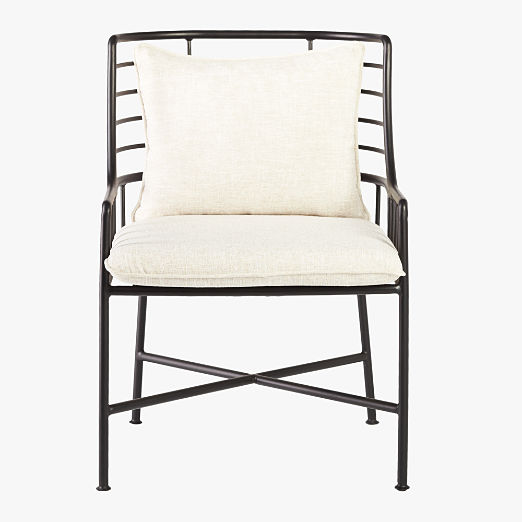 Breton Matte Black Metal Outdoor Dining Chair