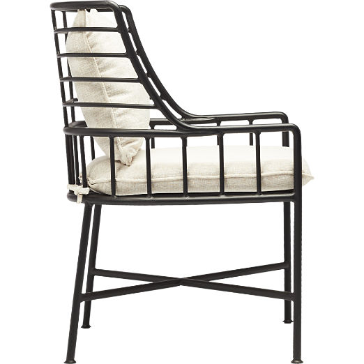 Breton Matte Black Metal Outdoor Dining Chair