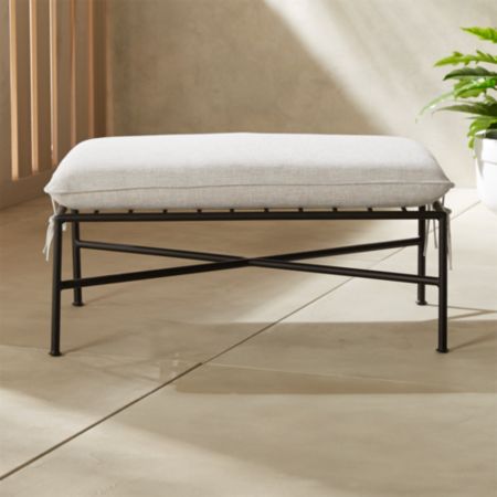 CB2 Breton Black Metal Ottoman