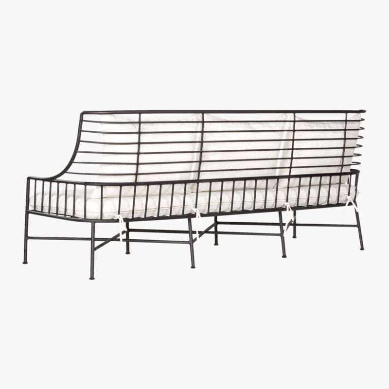 Breton 83" Black Metal Outdoor Sofa - image 8 of 10