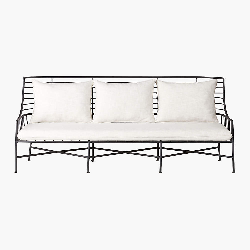 black metal frame outdoor sofa