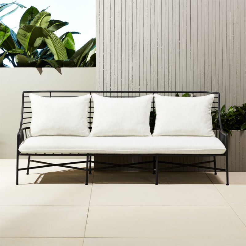 Breton Black Metal Outdoor Sofa