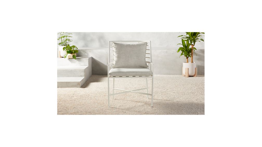 Breton White Metal Dining Chair + Reviews CB2