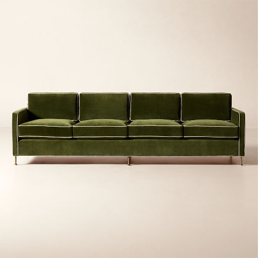 Brett Jade Green Velvet Sofa (76"-100")