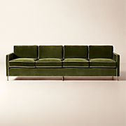 Brett 100" Jade Green Velvet Sofa