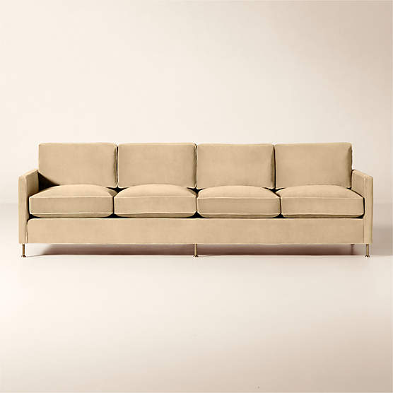 Brett 100" Taupe Velvet Sofa