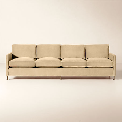 Brett 100" Taupe Velvet Sofa