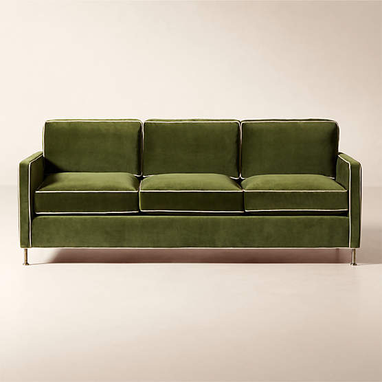 Brett 76" Jade Green Velvet Sofa