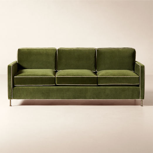 Brett 76" Jade Green Velvet Sofa