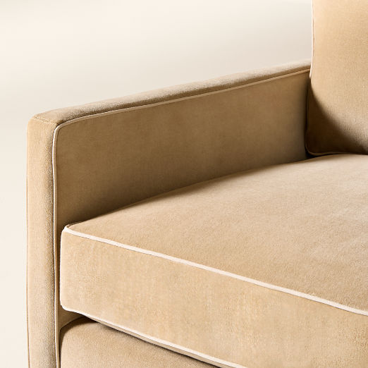 Brett Taupe Velvet Sofa (76"-100")
