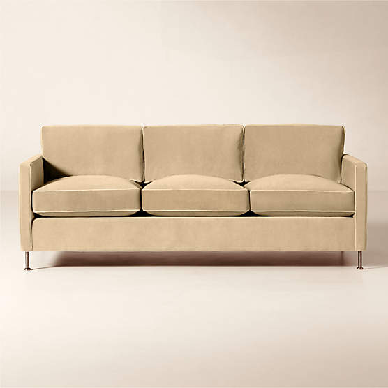 Brett 76" Taupe Velvet Sofa