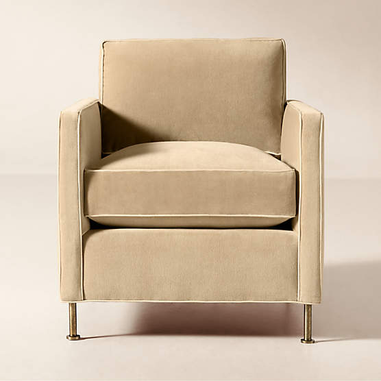 Brett Taupe Velvet Accent Chair