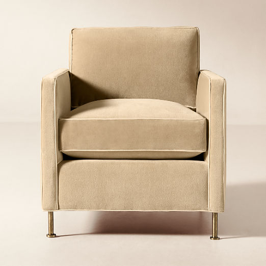 Brett Taupe Velvet Accent Chair