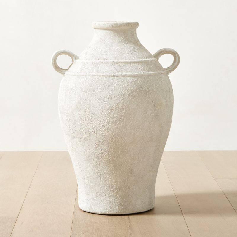 Brise White Jug Vase Wide + Reviews CB2