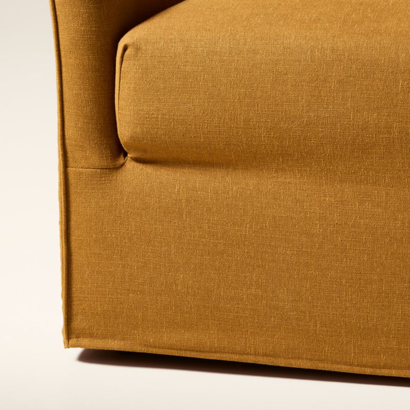 Bristol 68" Cognac Slipcovered Performance Linen Sofa - image 9 of 10