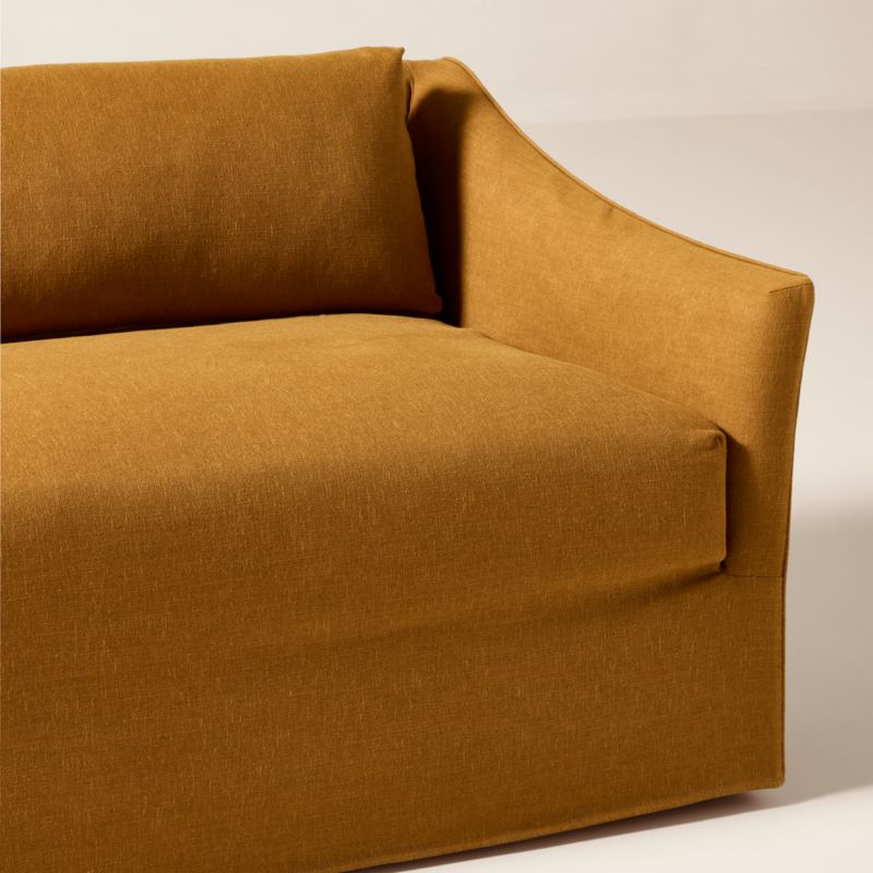 Bristol 95" Cognac Slipcovered Performance Linen Sofa - image 7 of 9