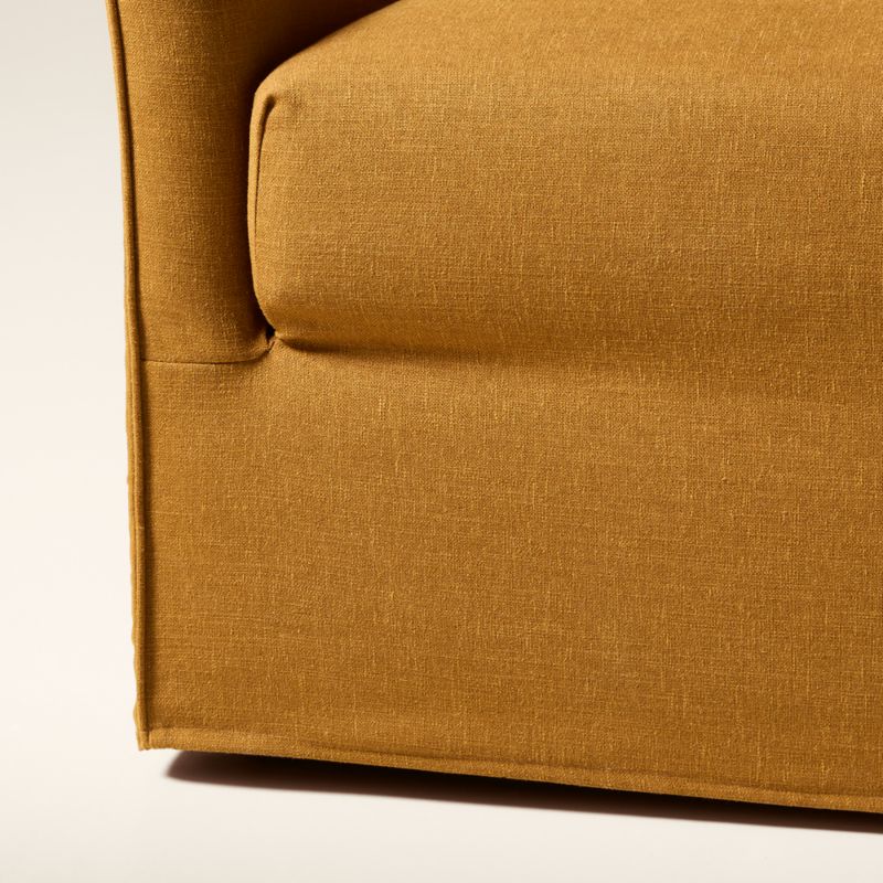 Bristol 95" Cognac Slipcovered Performance Linen Sofa - image 8 of 9