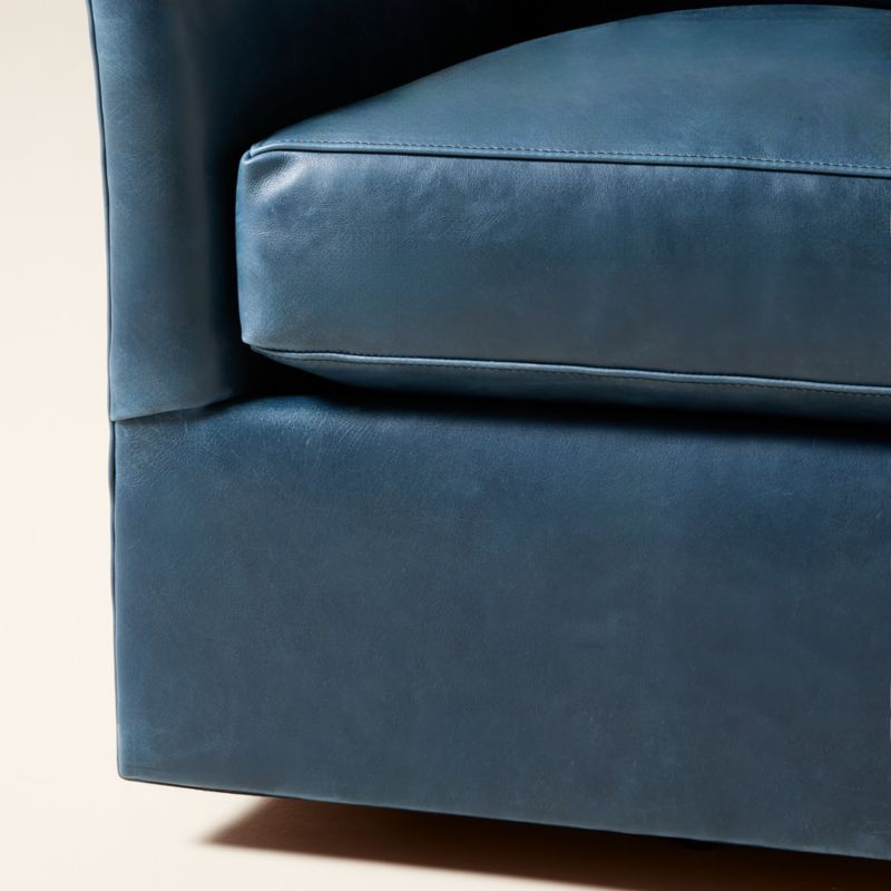 Bristol Blue Leather Swivel Chair - image 6 of 8
