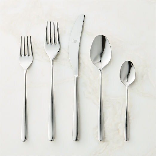 Britton 5-Piece Polished Silver Flatware Set