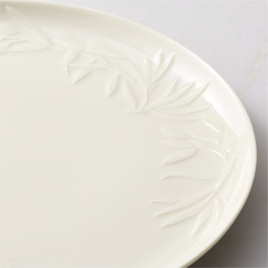 Brielle 4-Piece Ivory Floral Embossed Porcelain Dinnerware Set