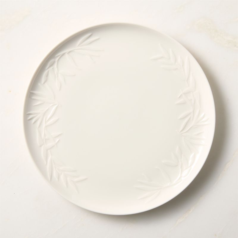 Brielle 4-Piece Ivory Floral Embossed Porcelain Dinnerware Set With Pasta Bowl - image 2 of 8