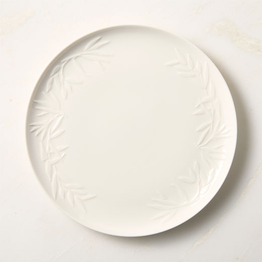 Brielle Ivory Floral Embossed Porcelain Dinner Plate