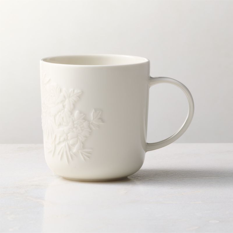 Brielle 4-Piece Ivory Floral Embossed Porcelain Dinnerware Set With Pasta Bowl - image 6 of 8