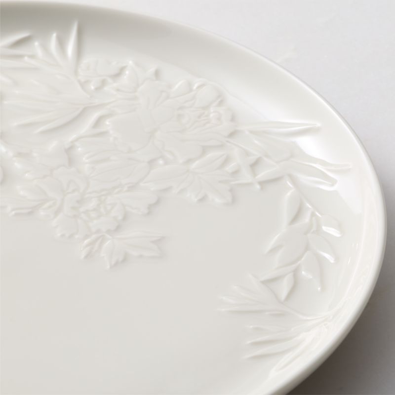 Brielle Ivory Floral Embossed Porcelain Salad Plates Set of 6 - image 1 of 4