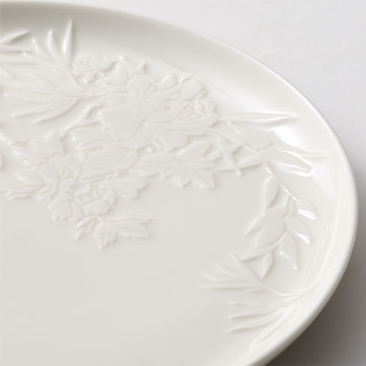 Brielle Ivory Floral Embossed Porcelain Salad Plate