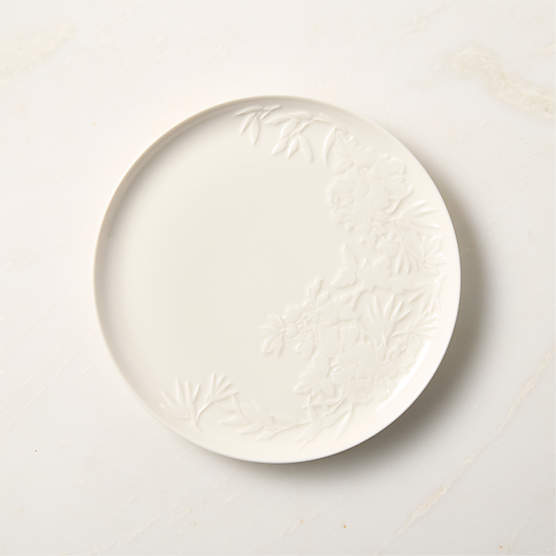 Brielle Ivory Floral Embossed Porcelain Salad Plate