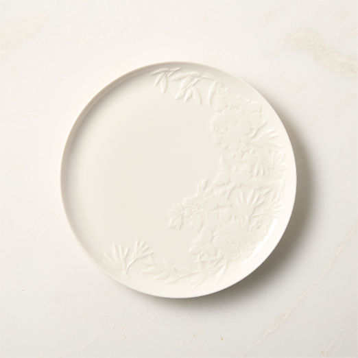 Brielle Ivory Floral Embossed Porcelain Salad Plate