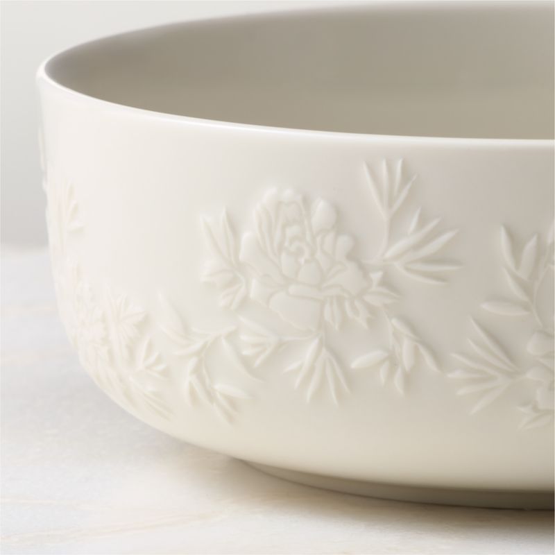 Brielle Ivory Floral Embossed Porcelain Soup Bowls Set of 6 - image 2 of 5