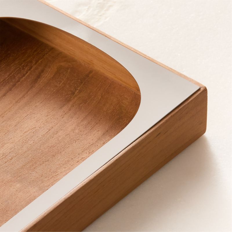 Brogan Teak and Stainless Steel Vanity Tray - image 3 of 5