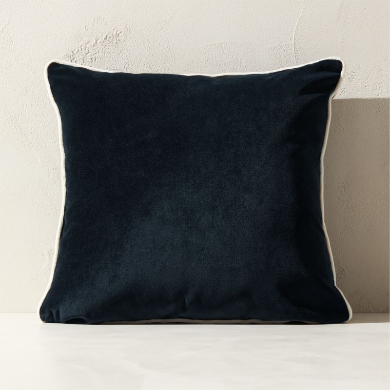 Bronte Black Velvet Outdoor Throw Pillow 20" - image 0 of 3