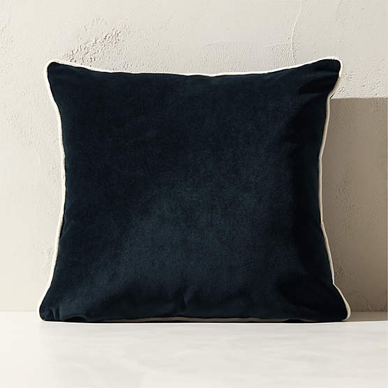 Bronte Black Velvet Outdoor Throw Pillow 20"