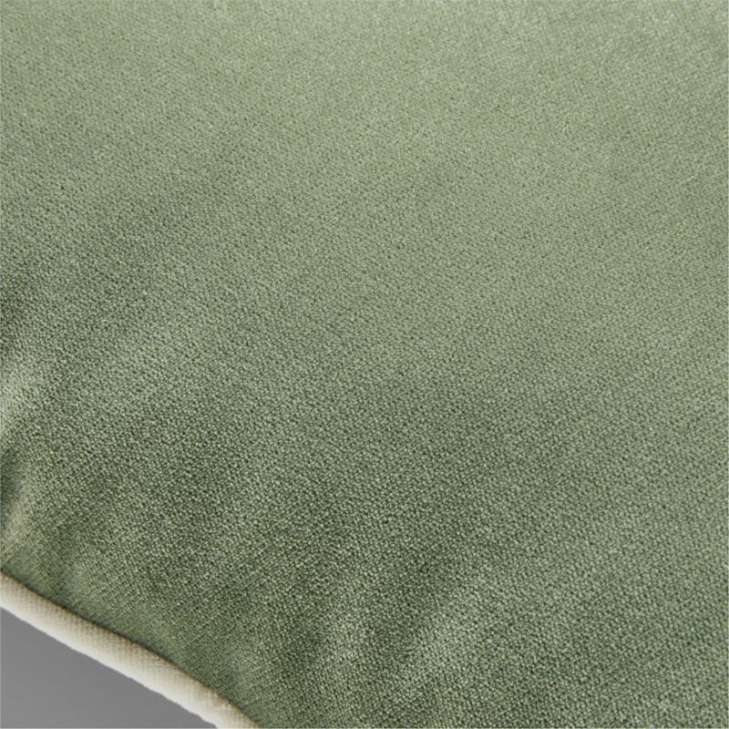 Bronte Olive Green Velvet Outdoor Throw Pillow 20"x12" - image 1 of 3